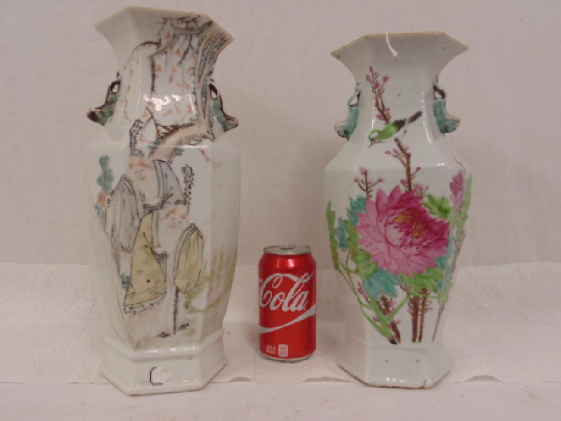 2 Chinese porcelain vases, Chinese calligraphy (1 of 10)
