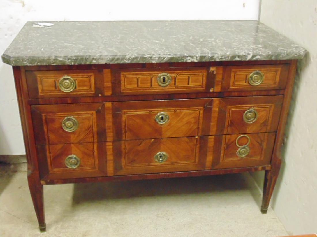 late 18th Century continental marble top chest (1 of 11)