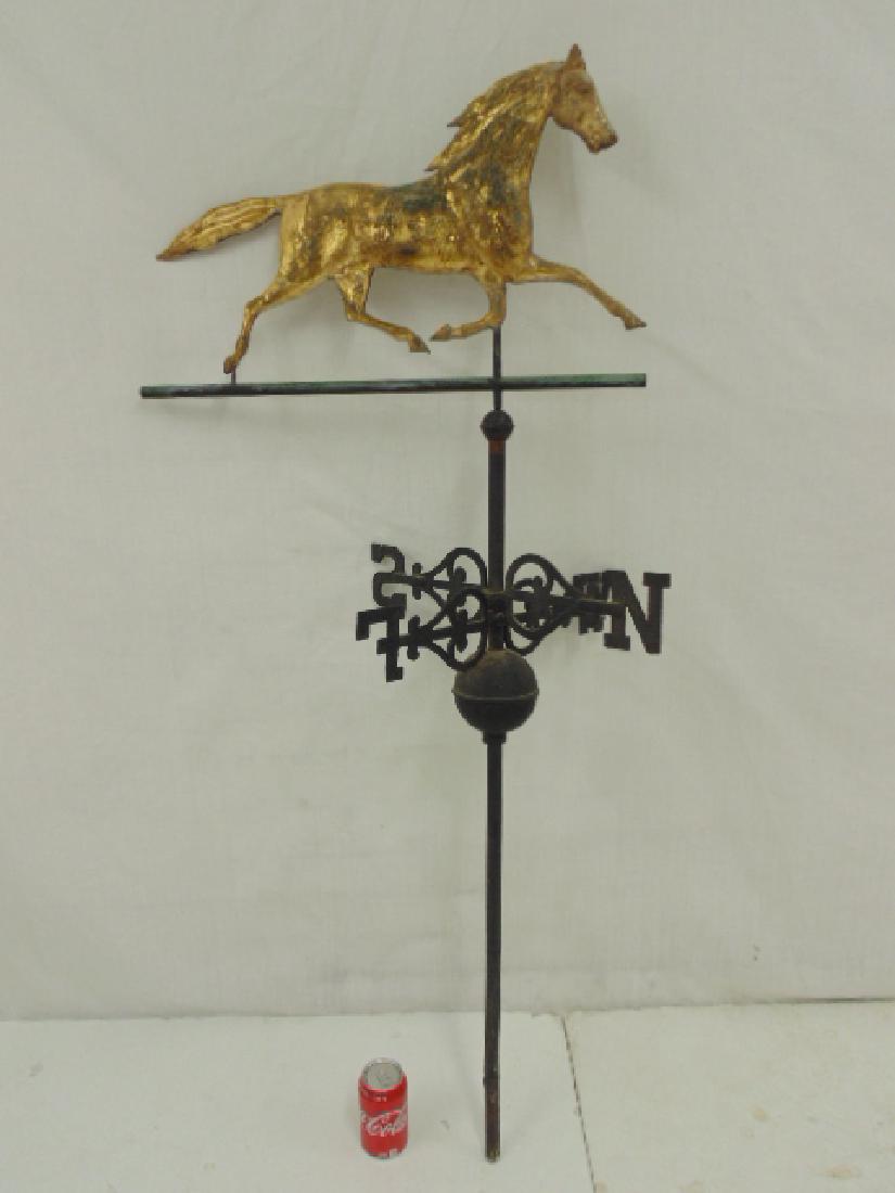 Antique gilt horse weathervane with original