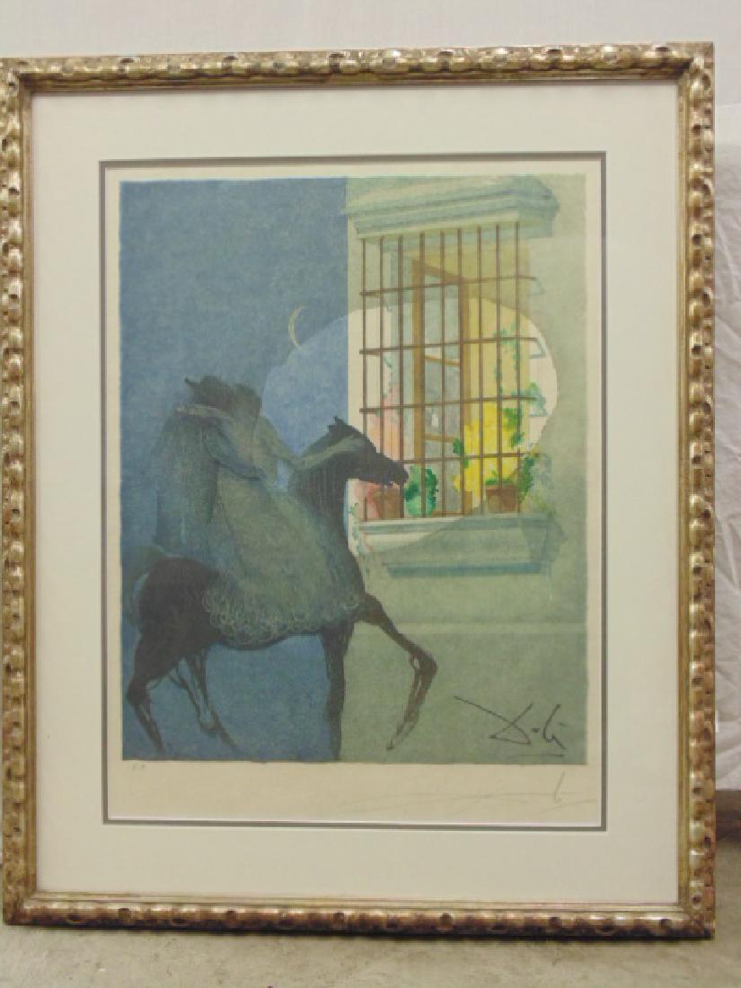 Salvador Dali lithograph, 2 figures on horseback (1 of 5)
