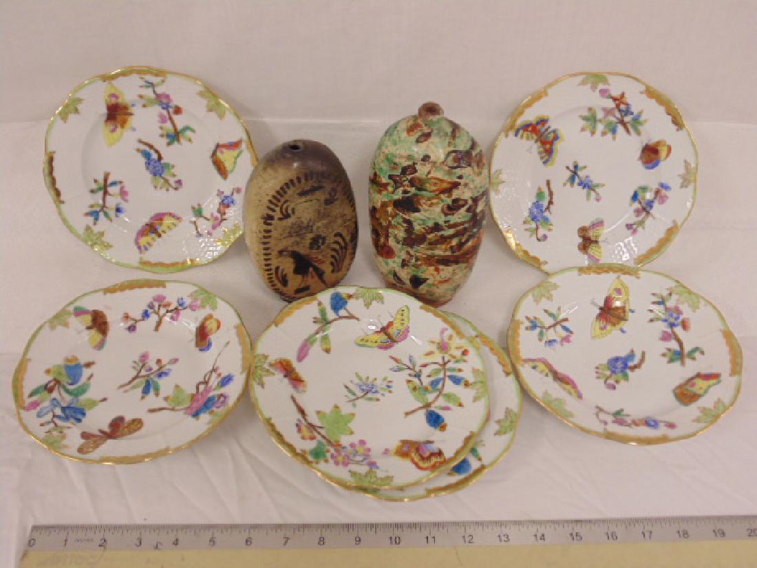 6 early Herend deep plates & 2 early Hungarian bottles (1 of 12)