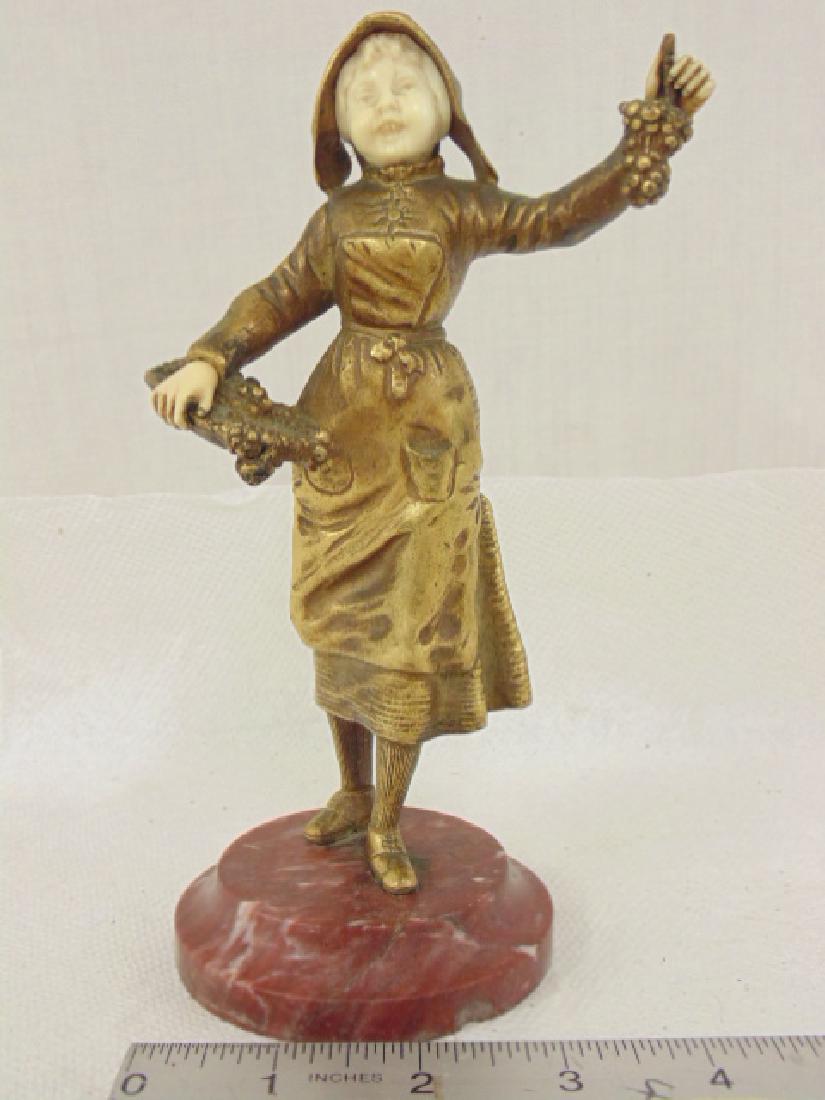 Georges Omerth figural bronze, girl selling grapes (1 of 6)