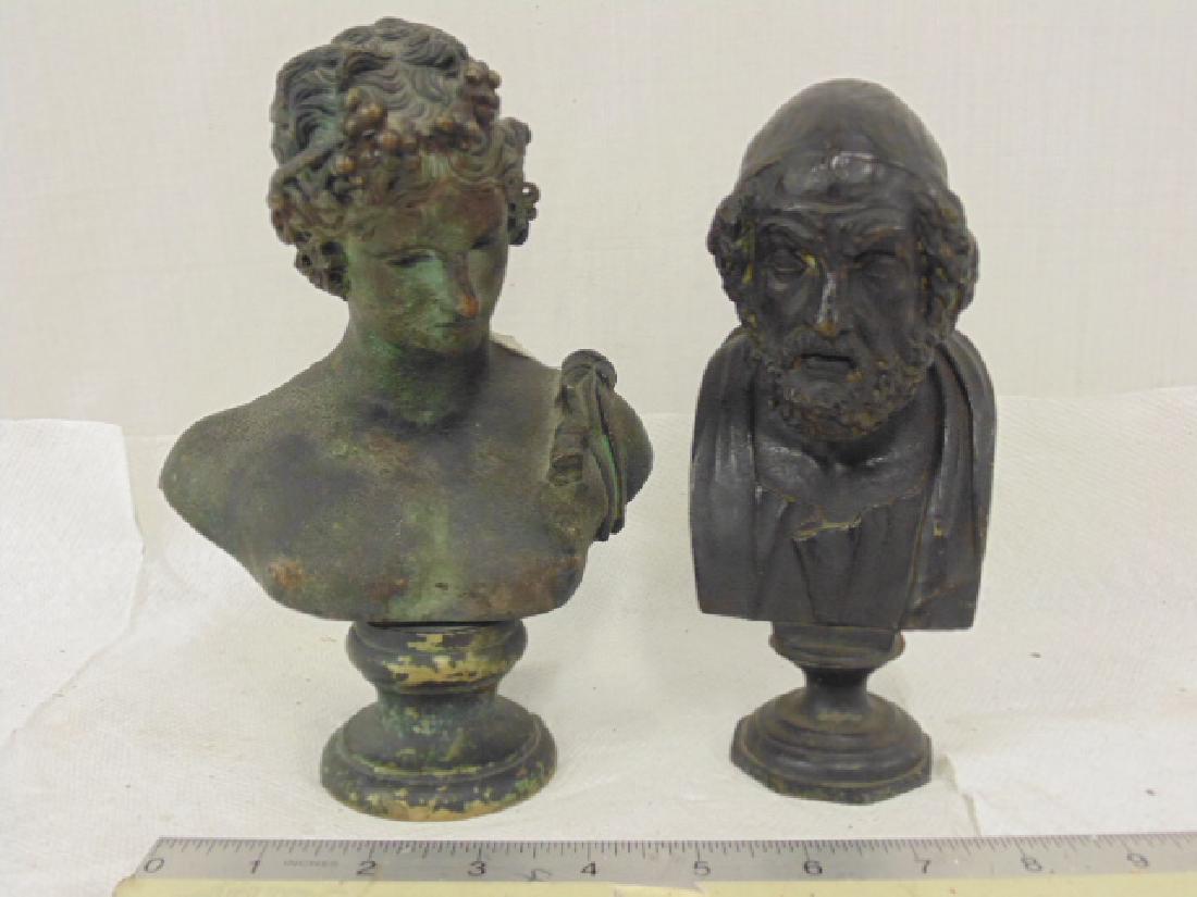 2 bronze busts, neoclassical figures (1 of 6)
