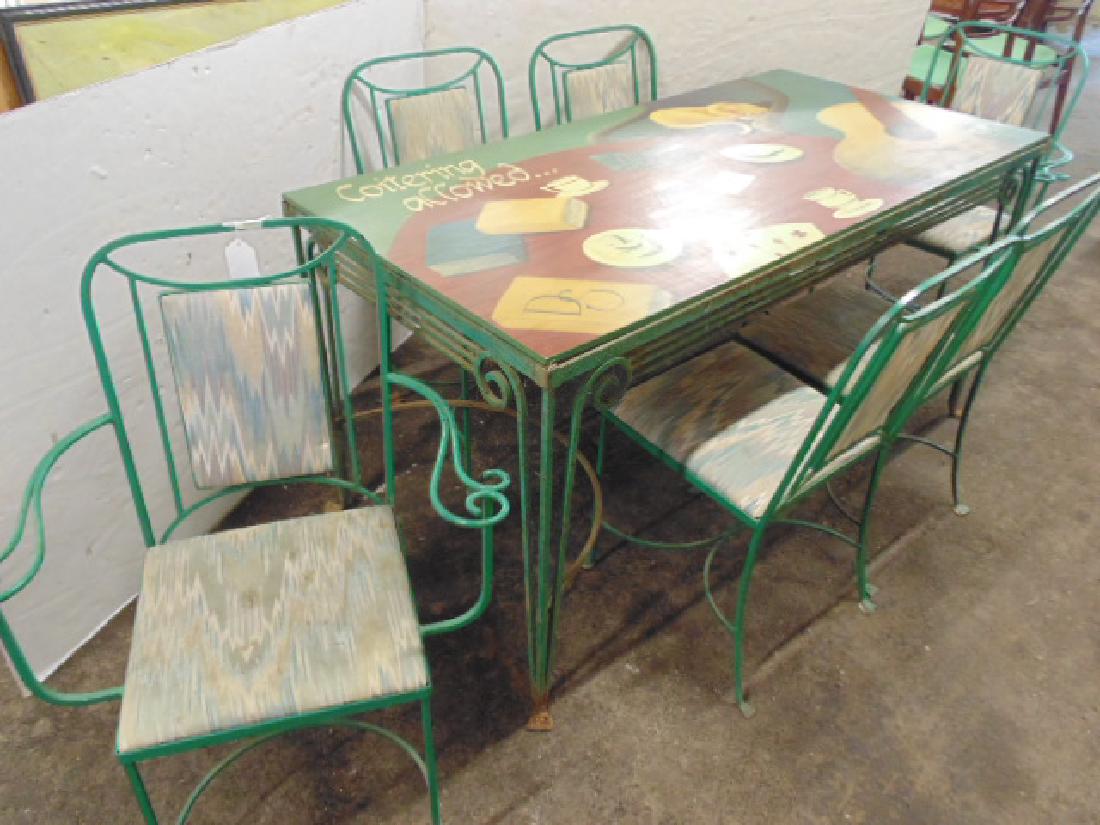 Deco iron patio set, table & 6 chairs (1 of 6)