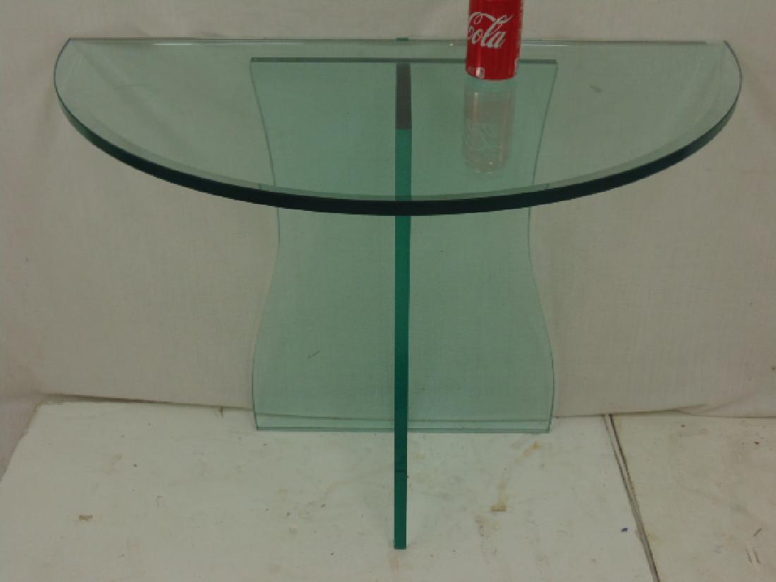 Glass top & base demi lune console table (1 of 4)