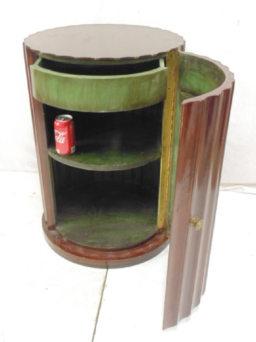 Fluted mahogany pedestal cabinet (1 of 5)