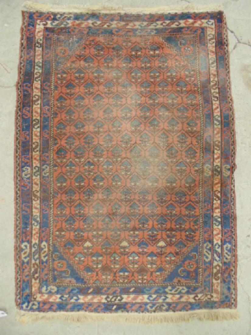 Small Persian scatter rug, red & blue (1 of 4)