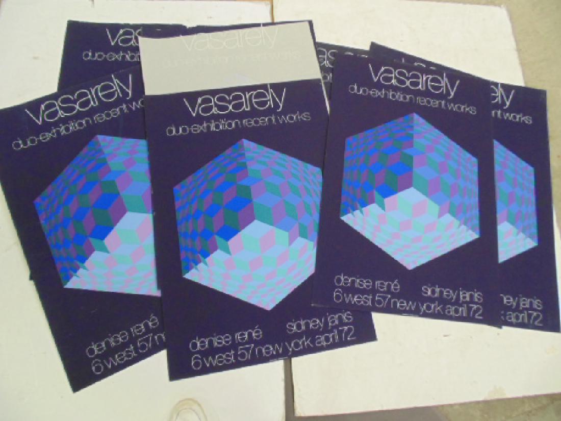 Lot of 8 Victor Vasarely, Duo-Exhibition Recent Works.: Lot of 8 Victor Vasarely, Duo-Exhibition Recent Works. 1972, Exhibition posters, April, 1972. Galerie Denise RenÃ©, Sidney Janis Gallery, New York, 1972. Printed by Atelier Arcay, some have 3 are in