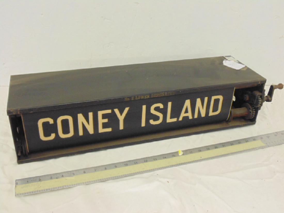 Vintage revolving bus sign, No. 2  "Coney Island" (1 of 5)