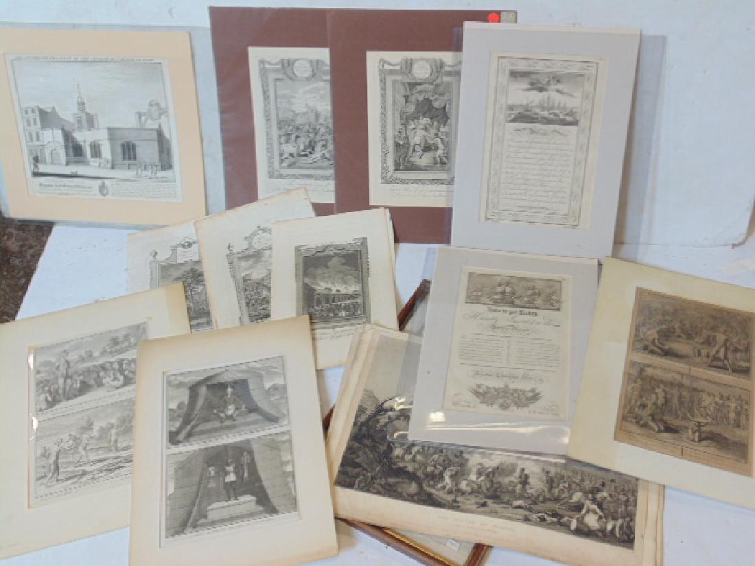 Lot early engravings, battles, places, "King of (1 of 7)