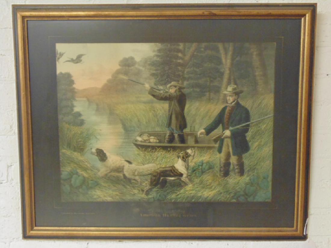 Chromo litho print, "American Hunting Scenes", by Max (1 of 5)