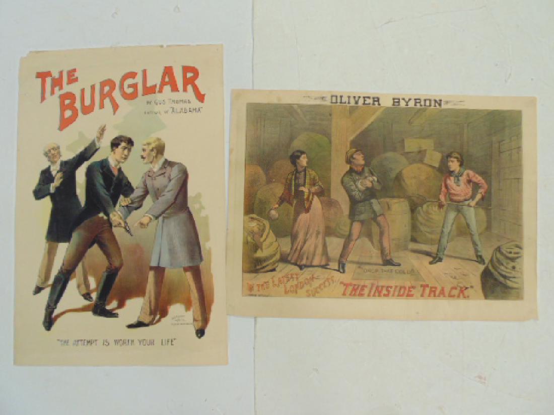 2  theatre posters, "The Burglar" & "Oliver Byron, the (1 of 7)