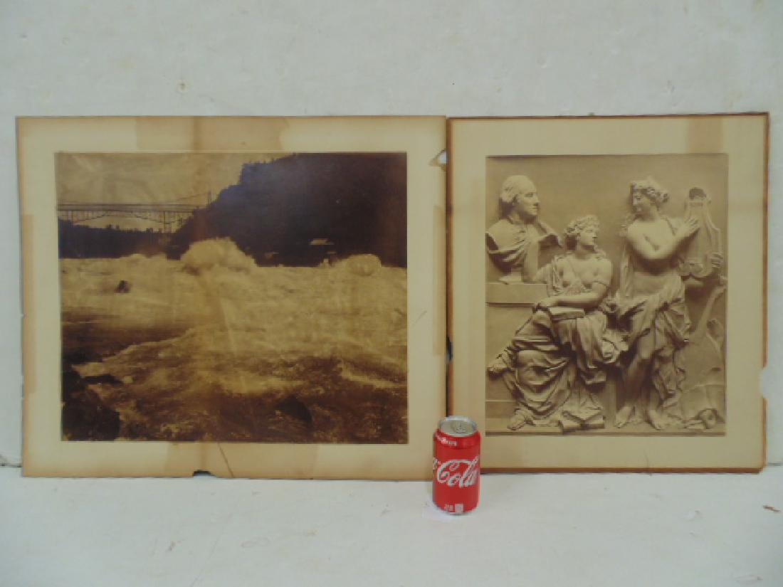 2 large photographs, raging river & carved marble (1 of 5)
