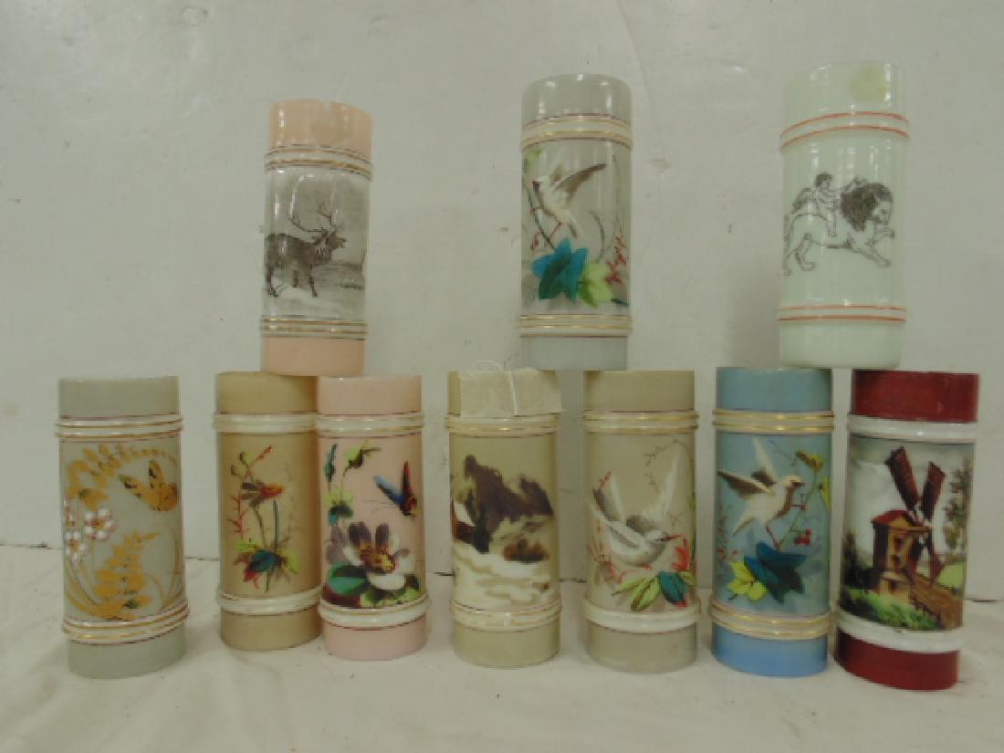 10 Victorian enamel & transfer decorated ring vases (1 of 5)