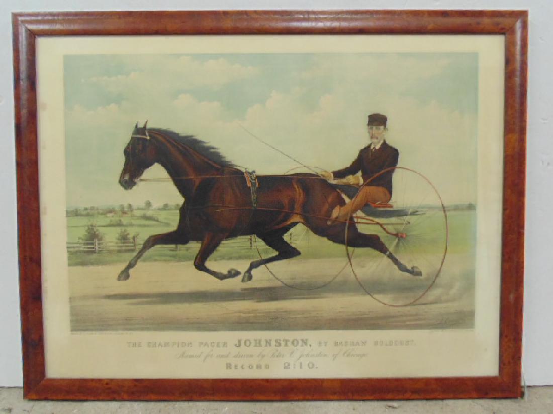 Currier & Ives, "The Champion Pacer Johnston, by Bashaw (1 of 6)