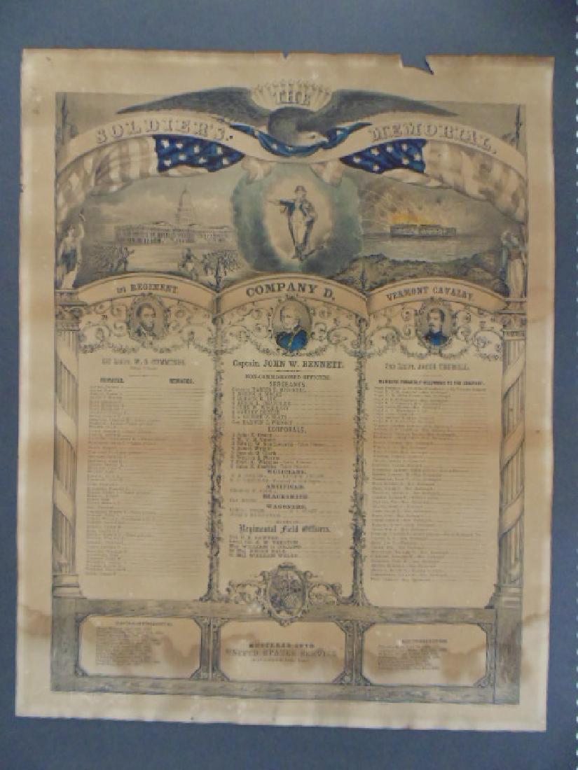 Currier & Ives "The Soldiers Memorial", civil war (1 of 9)