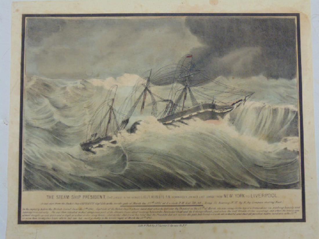 N. Currier print, "The Steam Ship President, last (1 of 5)