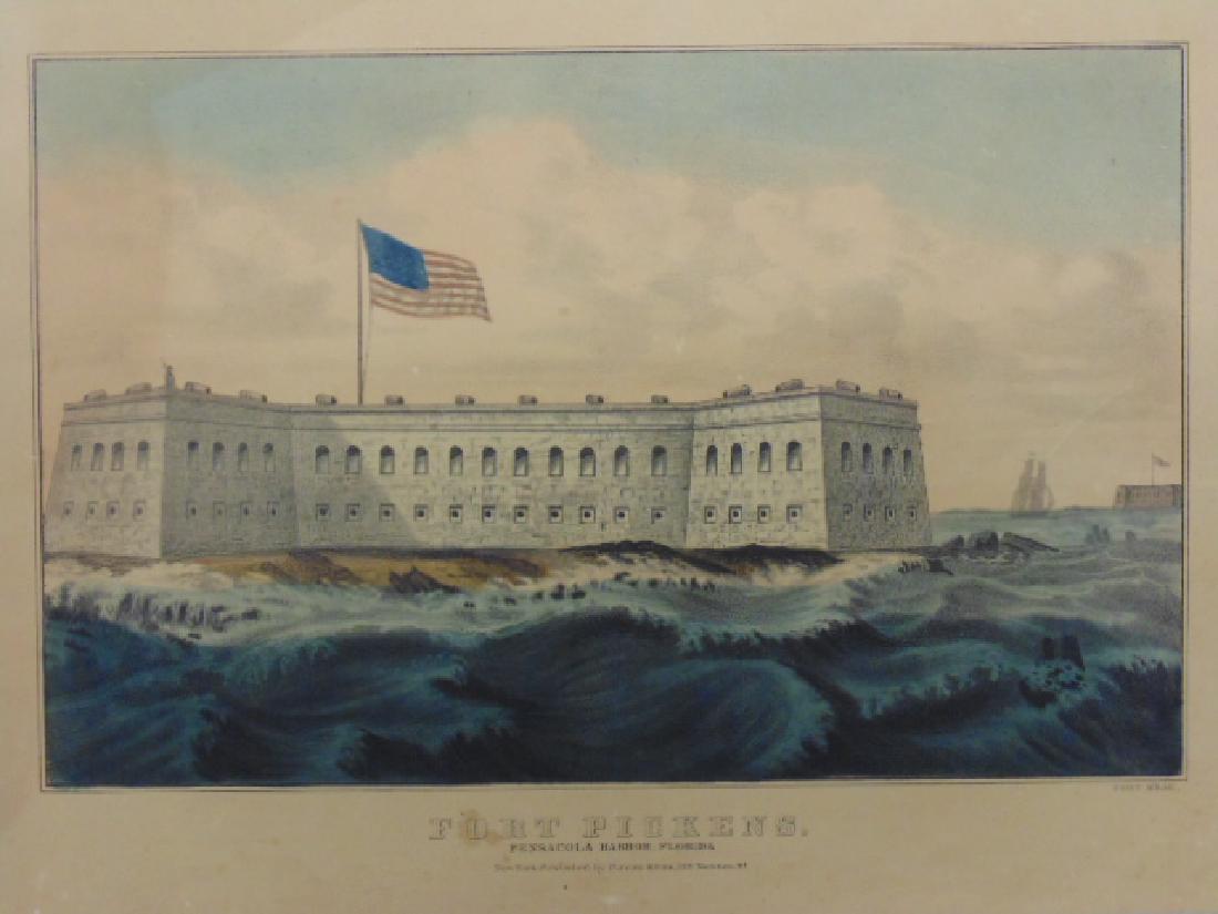 Currier & Ives print, "Fort Pickens", 10.25" by 14" (1 of 5)