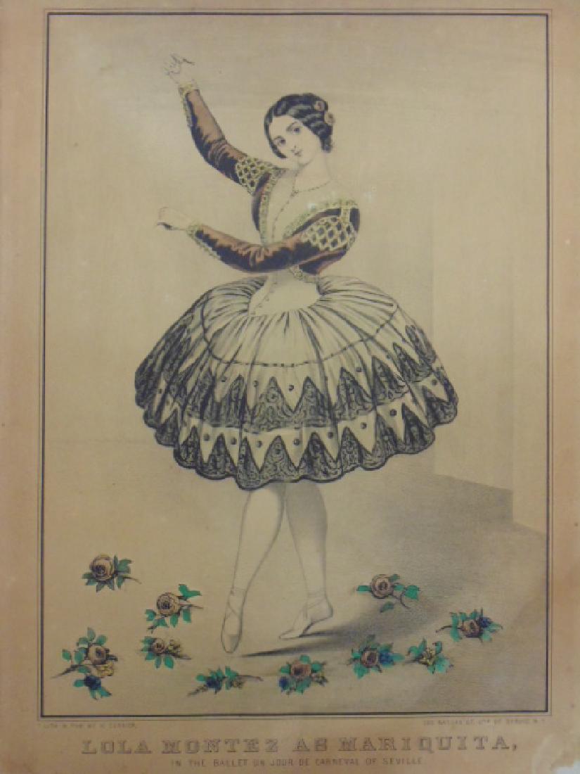 N. Currier print, "Lola Montez as Mariquita", 14" by (1 of 5)