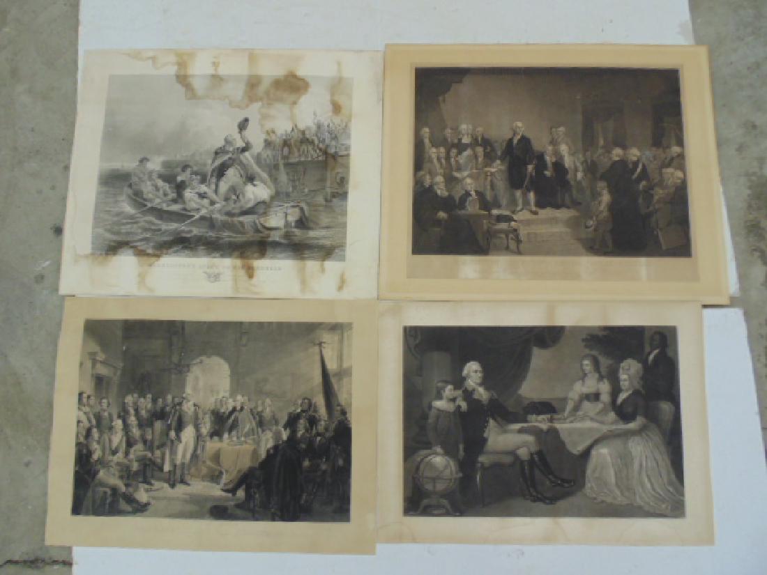 4 engravings George Washington, "Washington and his (1 of 9)