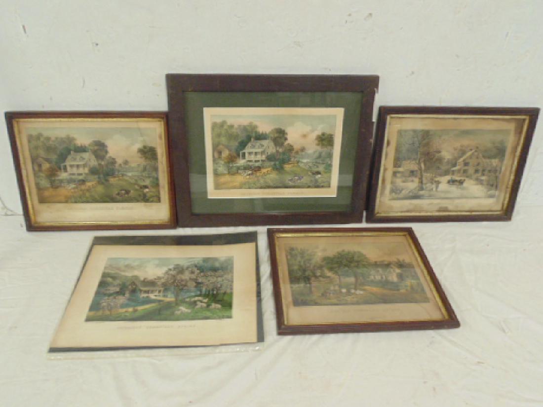 5 Currier & Ives prints, "American Homestead series, (1 of 7)