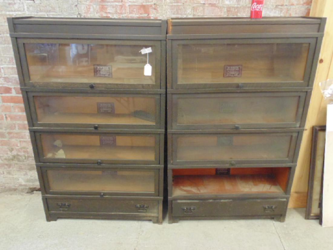 Pair mission oak stack barrister bookcases, (1 of 4)