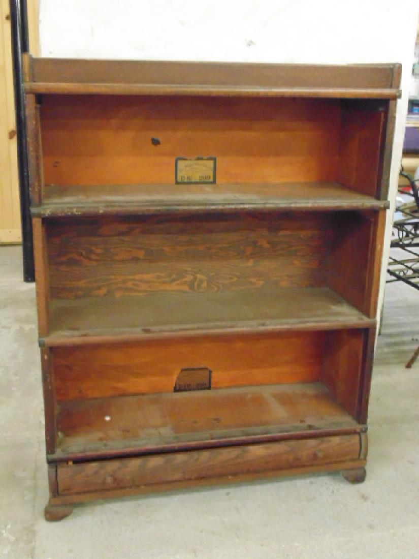 oak stack bookcase, 3 sections, no doors, sold as (1 of 3)
