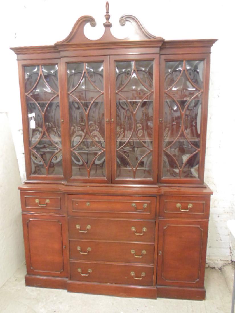 Mahogany bubble glass breakfront, cabinet is 60" by (1 of 4)