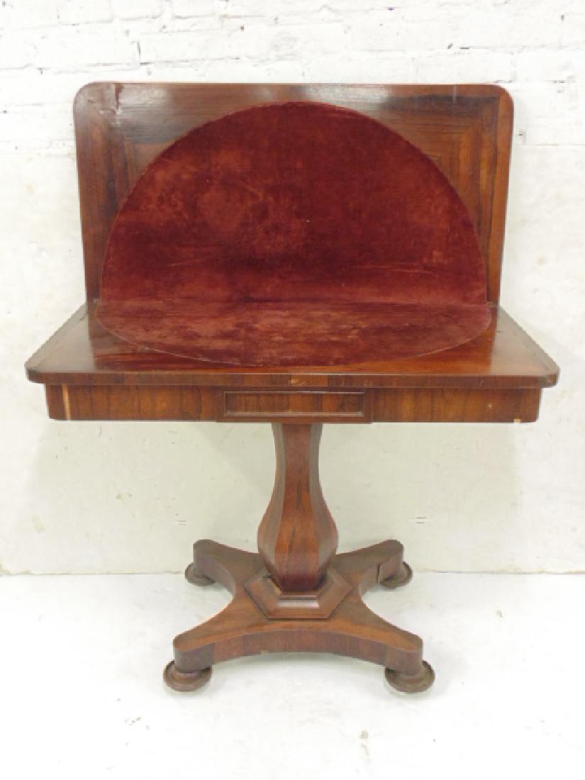 Rosewood console game table, 36" by 18" (closed), (1 of 4)