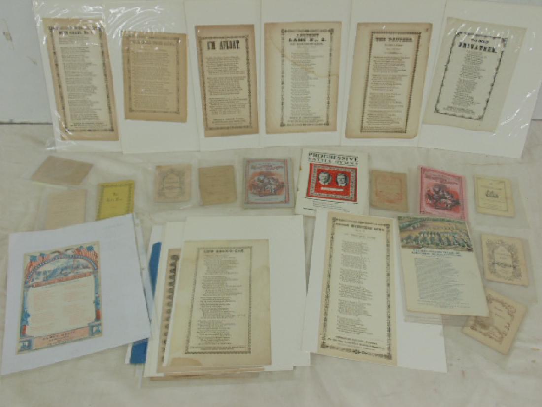 Lot song sheets, sheet, select verses, progressive: Lot song sheets, sheet, select verses, progressive Battle Hymns & No. 4 Mammoth Songster. All items sold as is as found, please refer to images for additional condition issues, all sales final.