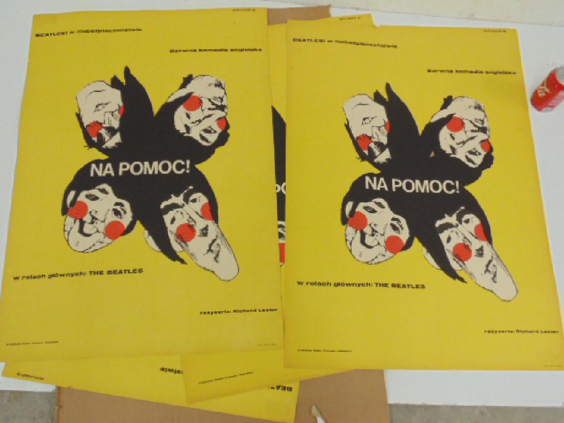 4 vintage Polish Beatles posters, 33" by 23", unframed (1 of 4)