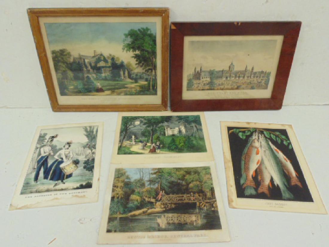 Currier & Ives lot, includes "Moonlight Promenade"; (1 of 7)