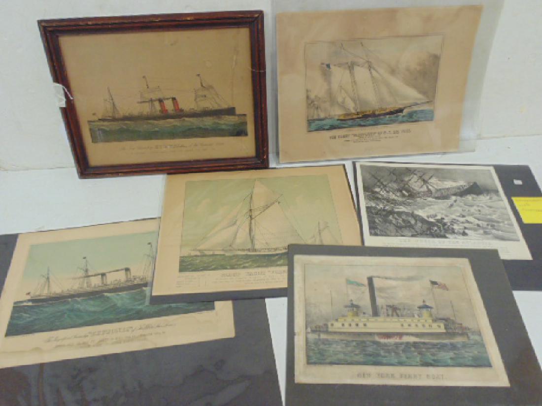 Lot boat prints, Currier & Ives & other (1 of 4)