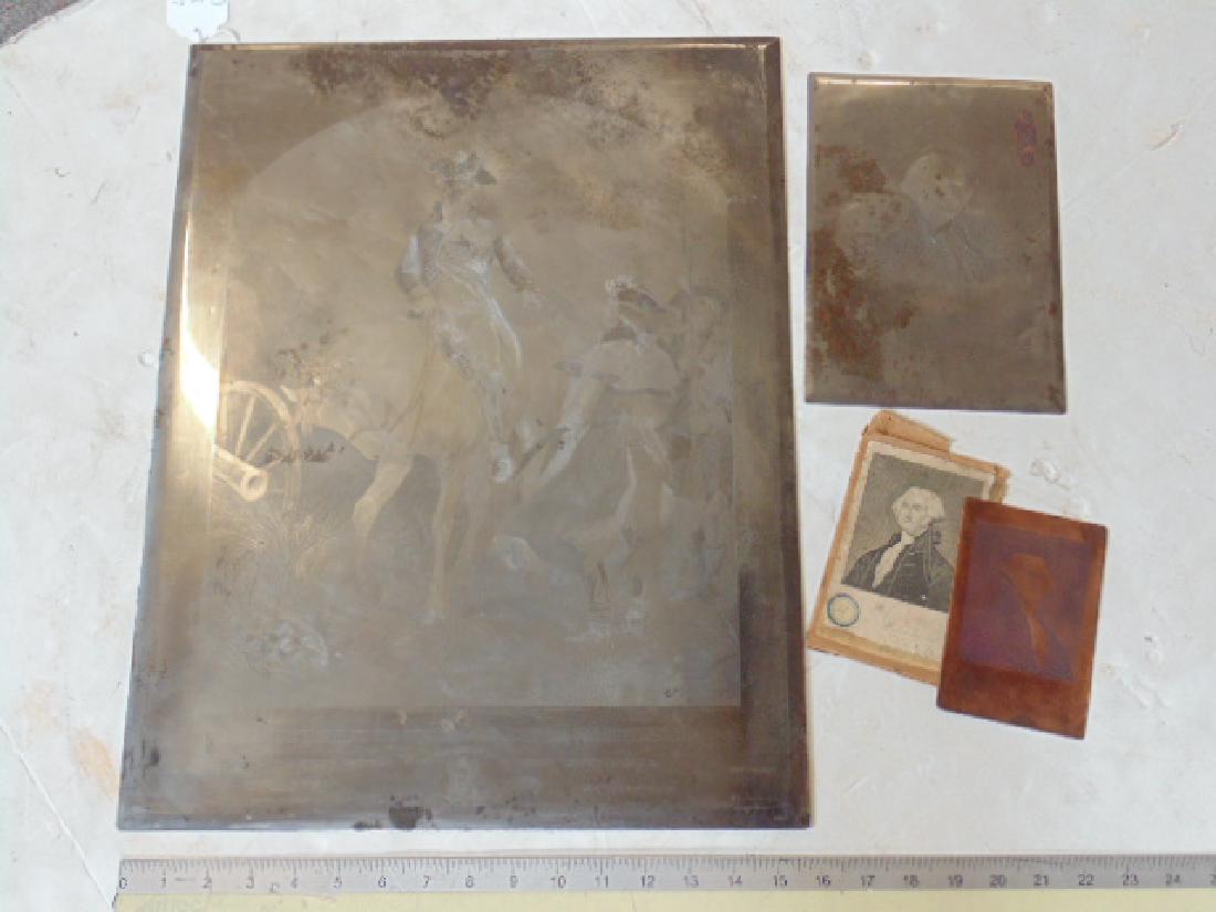 3 engraving plates, "George Washington", 2 steel & one (1 of 5)