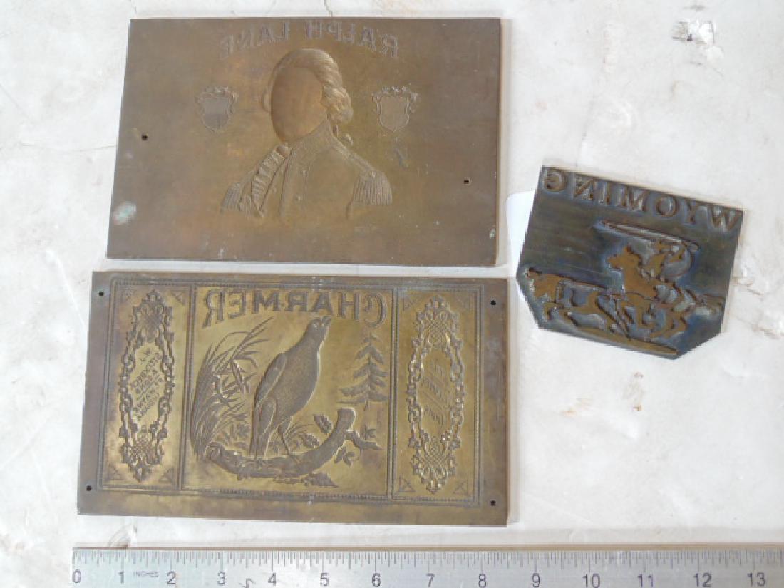 3 brass advertising engraving plates, "Charmer", (1 of 3)