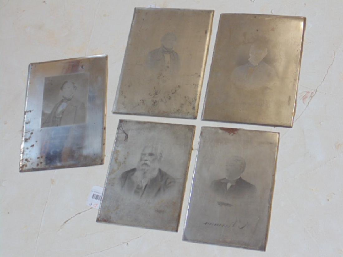 5 steel engraving master plates, various portraits, (1 of 4)