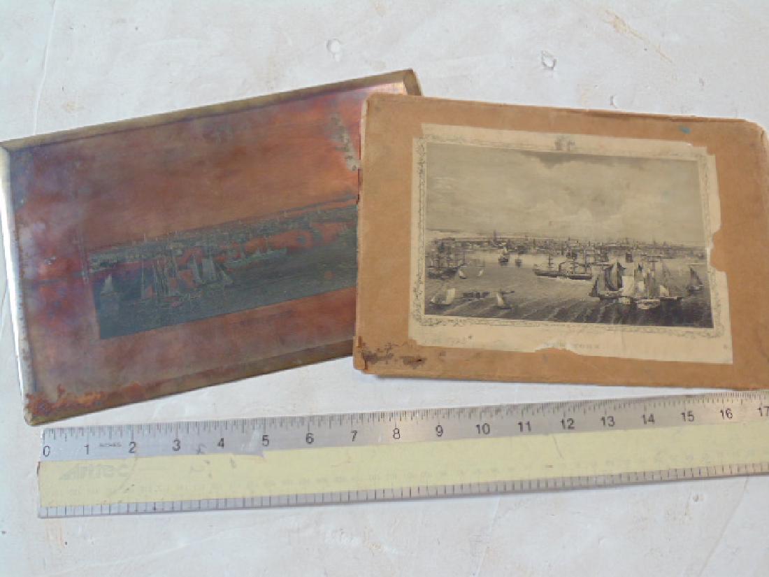 Brass engraving plate, "New York", 7.25" by 11" (1 of 4)