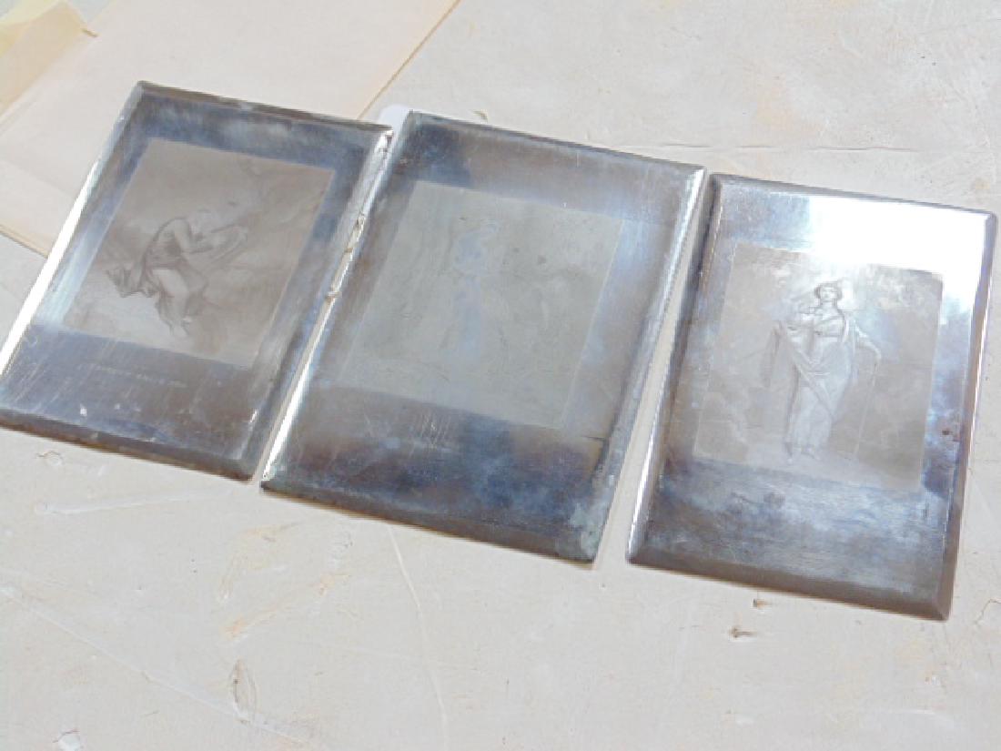 3 steel engraving plates, "The Blind Harpist, Sartain (1 of 5)