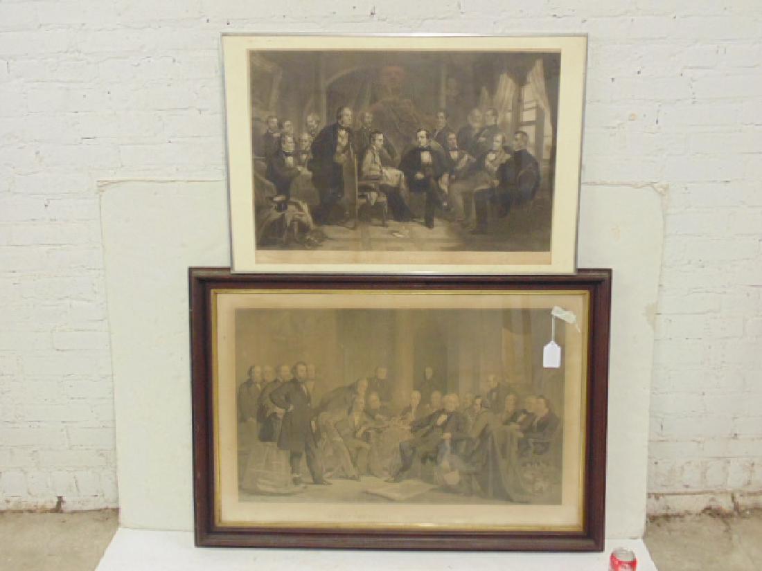 2 large engravings, "Men of Progress, American (1 of 3)