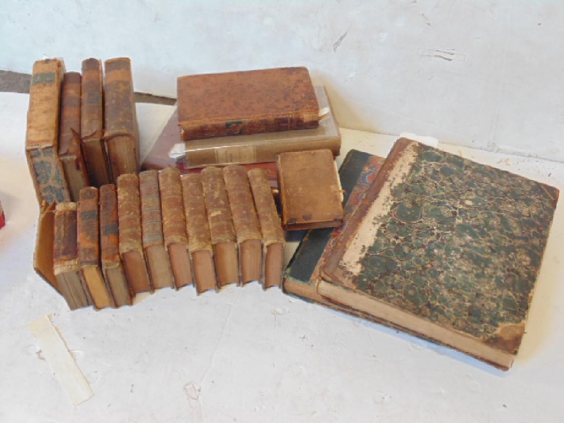 Large lot leather bound 19th & 20th Century books, (1 of 4)