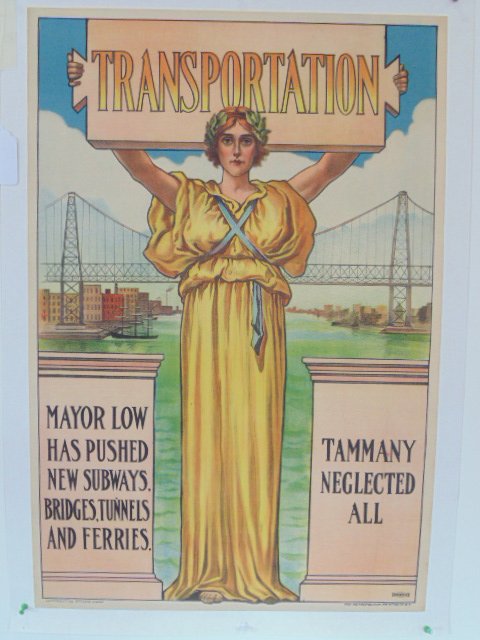 Poster, "Transportation", Tammany neglected all!: Poster, "Transportation", Tammany neglected all, copyright 1903, Citizens Union, backed on linen, 30" by 20"