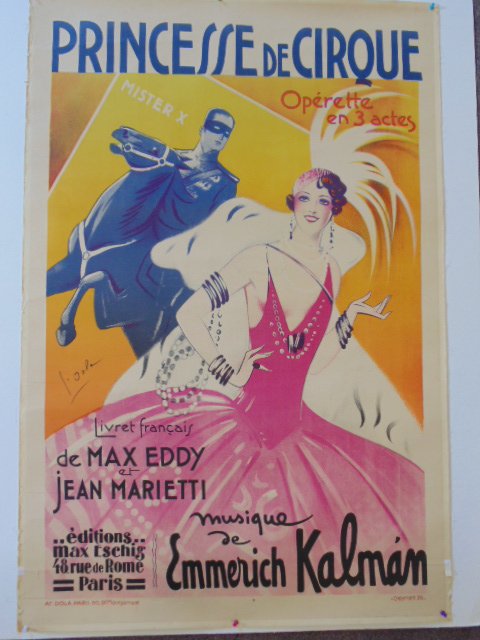 Poster, "Princesse de Cirque", Opérette en 3 Actes (1 of 6)