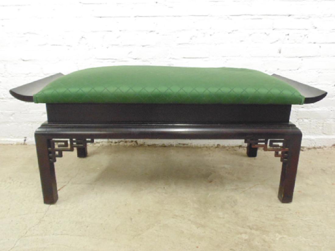 James Mont style bench, black wood frame (1 of 6)
