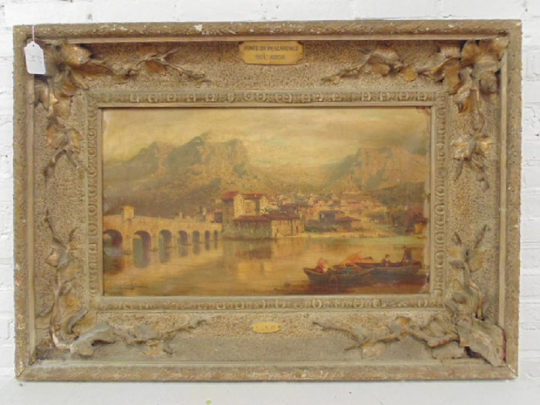 Painting, "Ponte di Pescarenico", signed Ercole Calvi (1 of 13)