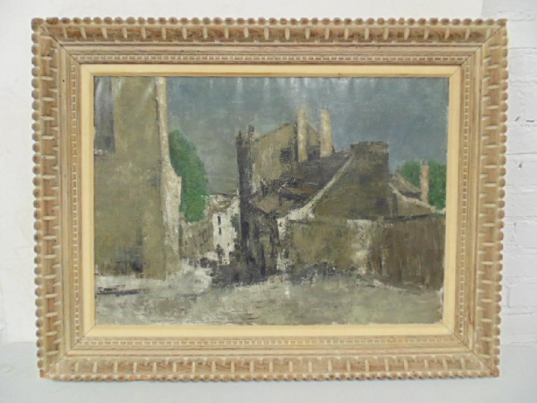 Painting, street scene under grey sky, signed Jack (1 of 6)