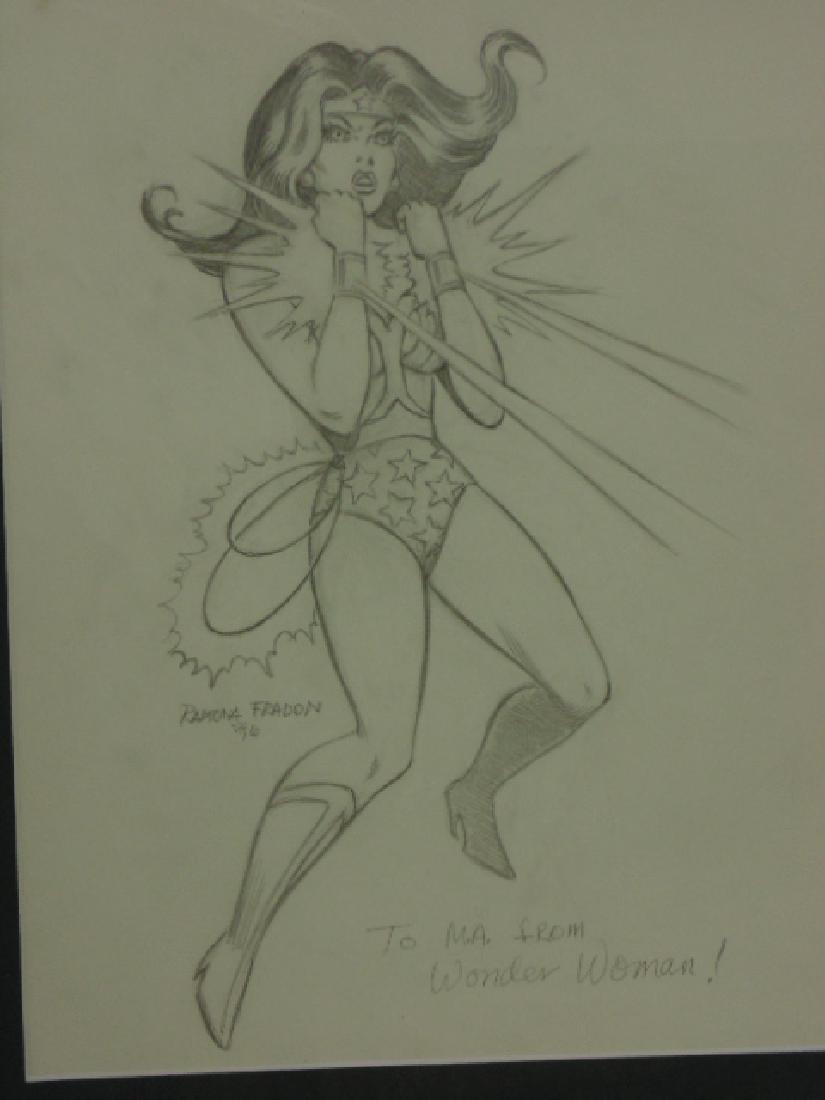 Drawing, Wonder woman, signed Ramona Fradon (1 of 5)
