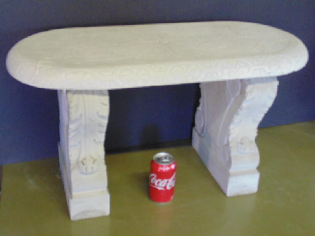Small marble bench, carved marble (1 of 5)