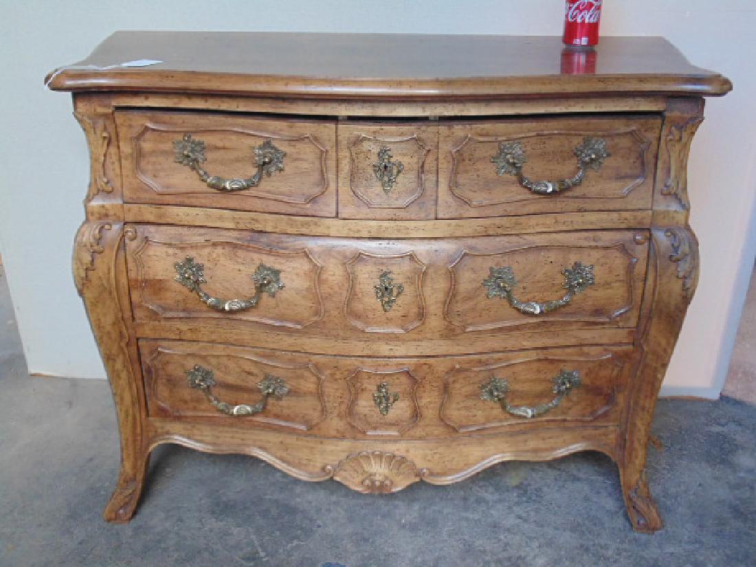 Italian burl wood serpentine front chest (1 of 4)