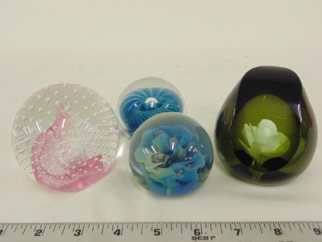 4 art glass paperweights,  Caithness, Scotland, "Pink (1 of 4)
