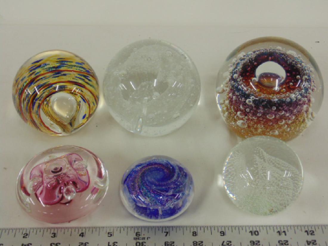 6 art glass paperweights, L. Dinardo, Deeble, Rolin (1 of 4)